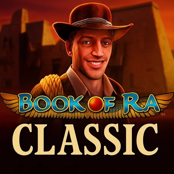 Book of Ra Classic slot visual from Novomatic available on roulettinoo.ca